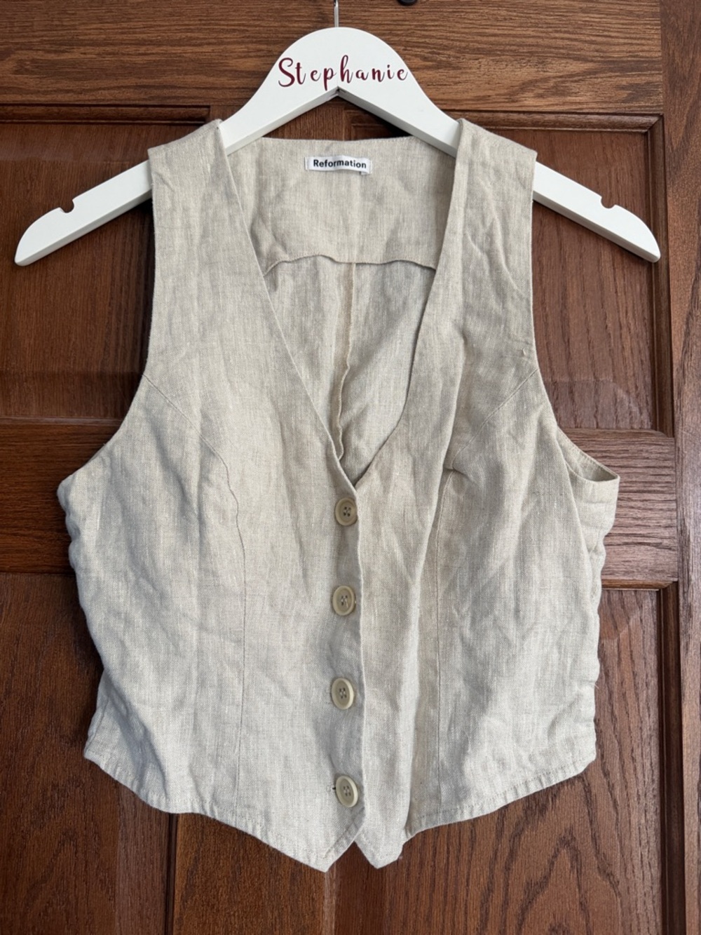 NWOT Reformation linen vest